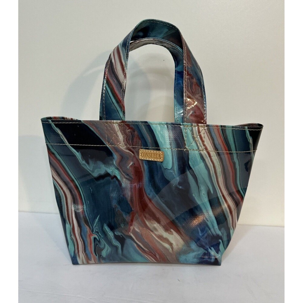 Consuela Dylan Grab-n-Go Mini Bag Unlined Kari Tote Blue Red Teal Marbled